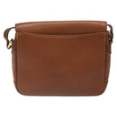 Burberrys Shoulder Bag Leather Brown gold Auth hk2088-2