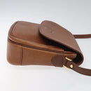 Burberrys Shoulder Bag Leather Brown gold Auth hk2088-3