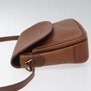 Burberrys Shoulder Bag Leather Brown gold Auth hk2088-4