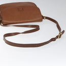 Burberrys Shoulder Bag Leather Brown gold Auth hk2088-7