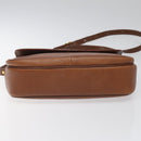 Burberrys Shoulder Bag Leather Brown gold Auth hk2088-5