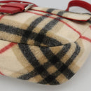Burberrys Nova Check Blue Label Shoulder Bag Wool Beige Red Silver Auth hk2090-10
