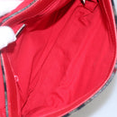 Burberrys Nova Check Blue Label Shoulder Bag Wool Beige Red Silver Auth hk2090-15