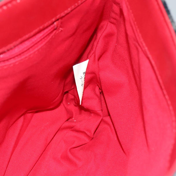 Burberrys Nova Check Blue Label Shoulder Bag Wool Beige Red Silver Auth hk2090