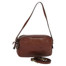 Chloe Shadow Shoulder Bag Leather 2way Brown Gold Auth hk2098-1