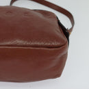 Chloe Shadow Shoulder Bag Leather 2way Brown Gold Auth hk2098-14