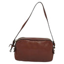 Chloe Shadow Shoulder Bag Leather 2way Brown Gold Auth hk2098-13