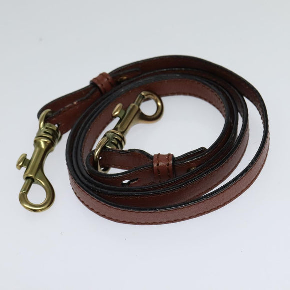 Chloe Shadow Shoulder Bag Leather 2way Brown Gold Auth hk2098