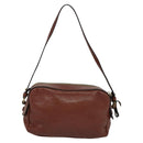 Chloe Shadow Shoulder Bag Leather 2way Brown Gold Auth hk2098-2