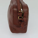 Chloe Shadow Shoulder Bag Leather 2way Brown Gold Auth hk2098-3
