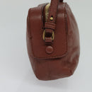 Chloe Shadow Shoulder Bag Leather 2way Brown Gold Auth hk2098-4