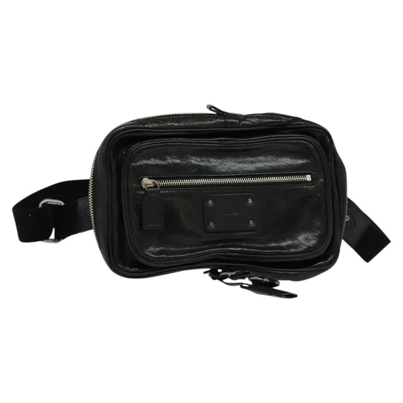 Chloe Paddington Body Bag Leather Black Silver Auth hk2099