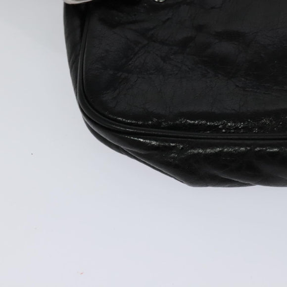 Chloe Paddington Body Bag Leather Black Silver Auth hk2099