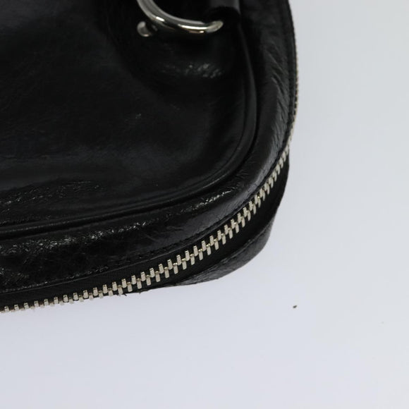 Chloe Paddington Body Bag Leather Black Silver Auth hk2099