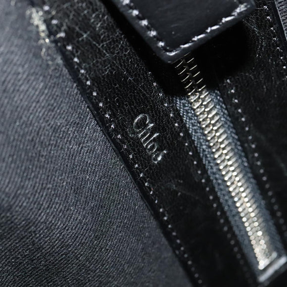 Chloe Paddington Body Bag Leather Black Silver Auth hk2099