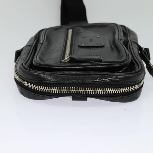 Chloe Paddington Body Bag Leather Black Silver Auth hk2099