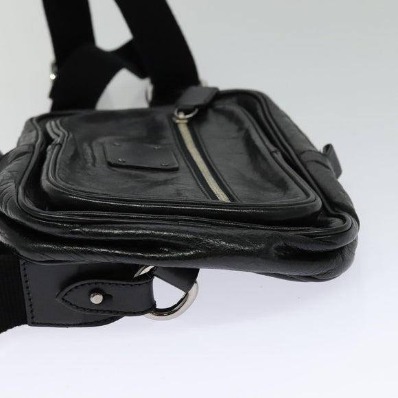 Chloe Paddington Body Bag Leather Black Silver Auth hk2099