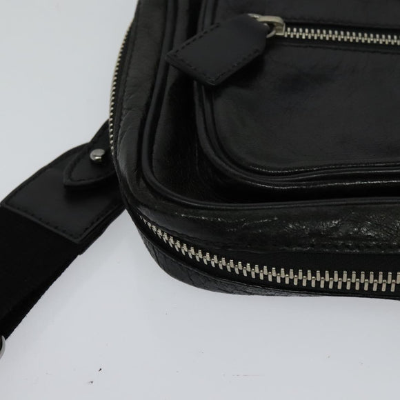 Chloe Paddington Body Bag Leather Black Silver Auth hk2099