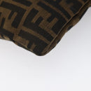 FENDI Zucca Canvas Hand Bag Sequin Black Brown Auth hk2107V-14