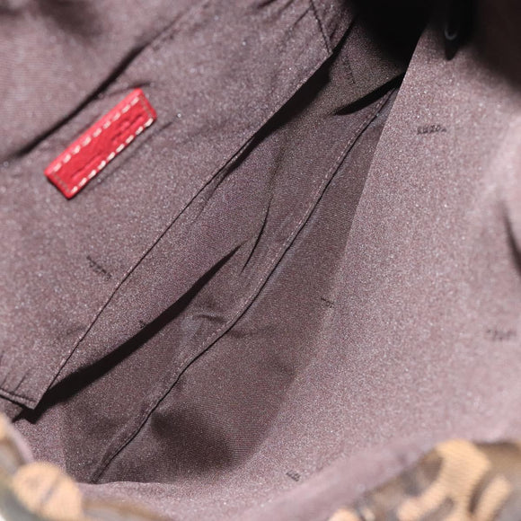 FENDI Zucca Canvas Hand Bag Sequin Black Brown Auth hk2107V