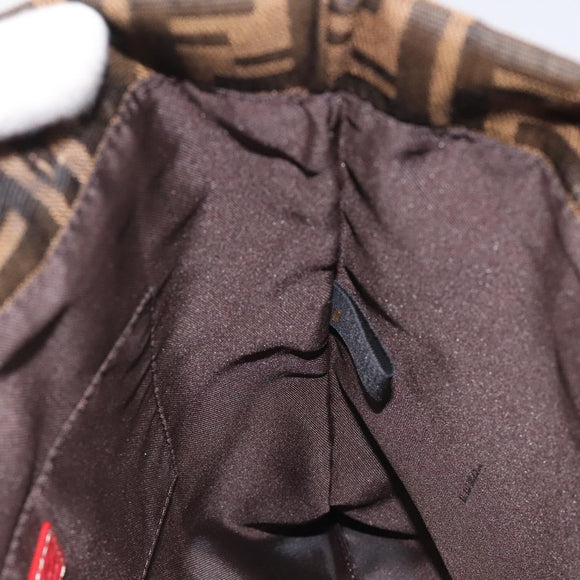 FENDI Zucca Canvas Hand Bag Sequin Black Brown Auth hk2107V