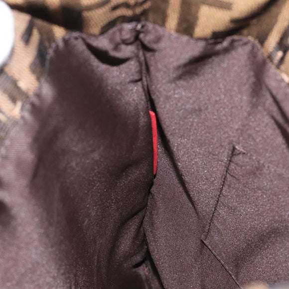 FENDI Zucca Canvas Hand Bag Sequin Black Brown Auth hk2107V