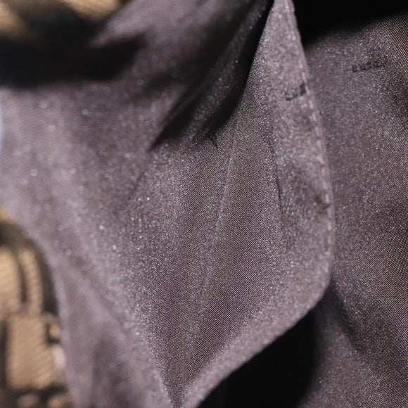 FENDI Zucca Canvas Hand Bag Sequin Black Brown Auth hk2107V