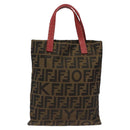 FENDI Zucca Canvas Hand Bag Sequin Black Brown Auth hk2107V-2