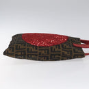 FENDI Zucca Canvas Hand Bag Sequin Black Brown Auth hk2107V-3