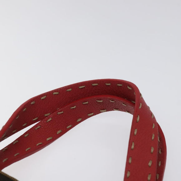 FENDI Zucca Canvas Hand Bag Sequin Black Brown Auth hk2107V