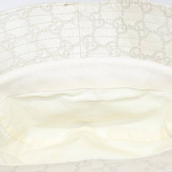GUCCI GG Canvas Guccissima Hat M White Auth hk2110
