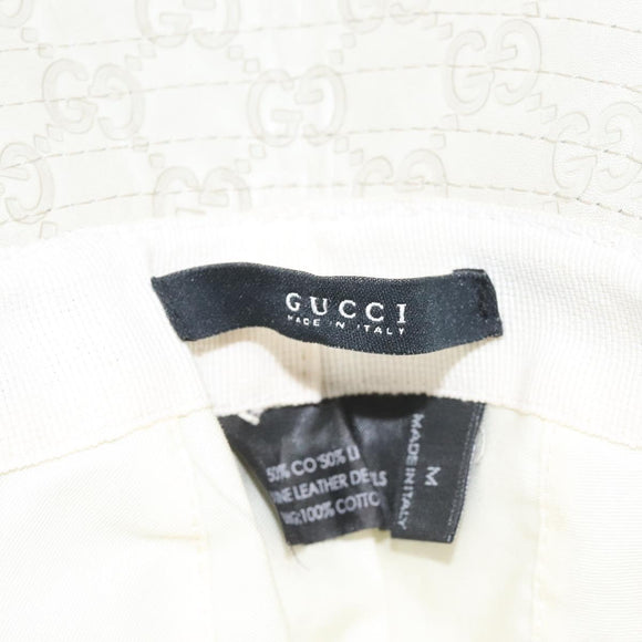 GUCCI GG Canvas Guccissima Hat M White Auth hk2110