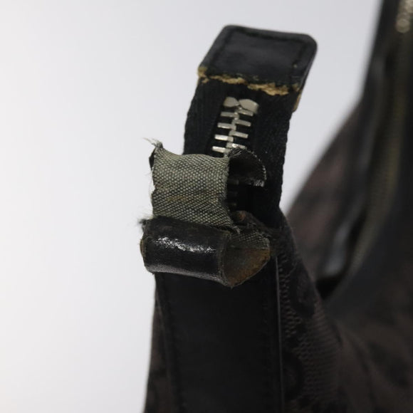 GUCCI GG Canvas Shoulder Bag Black Silver 000 0602 Auth hk2121