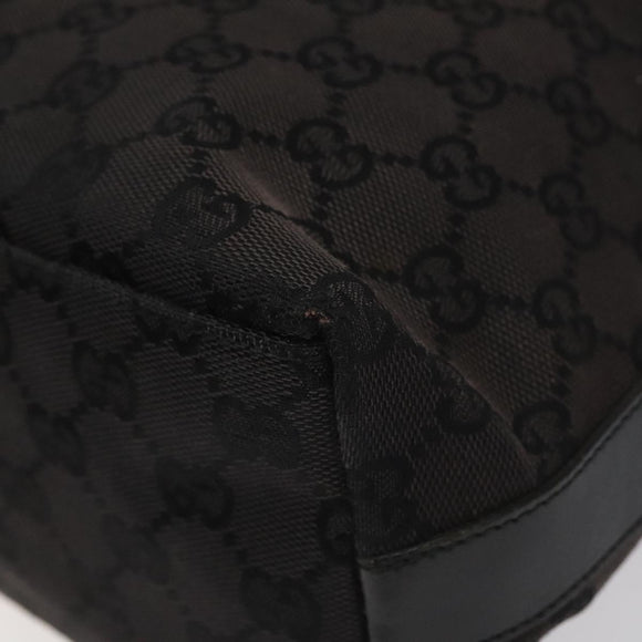 GUCCI GG Canvas Shoulder Bag Black Silver 000 0602 Auth hk2121