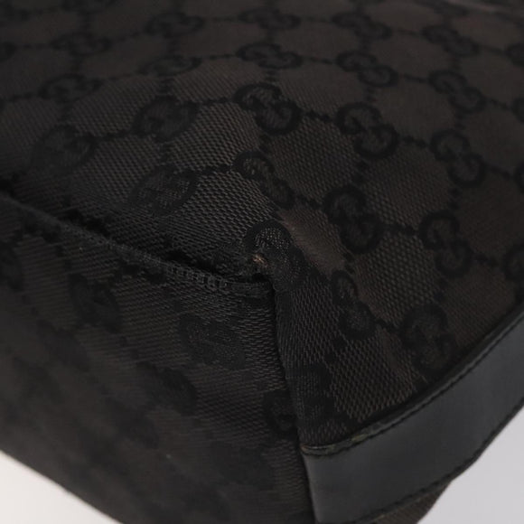 GUCCI GG Canvas Shoulder Bag Black Silver 000 0602 Auth hk2121