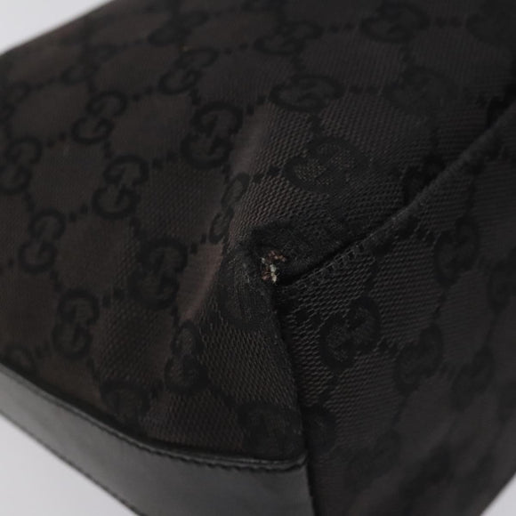 GUCCI GG Canvas Shoulder Bag Black Silver 000 0602 Auth hk2121