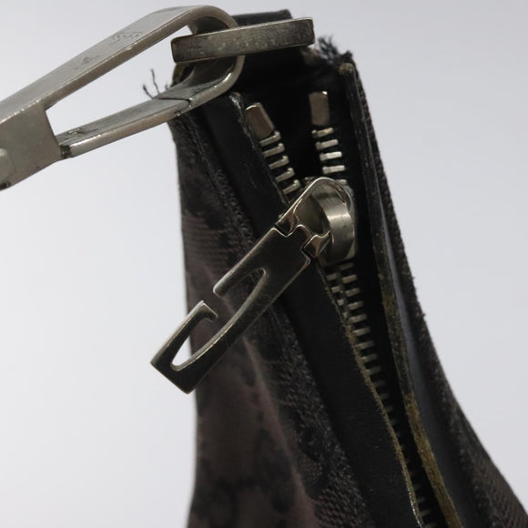 GUCCI GG Canvas Shoulder Bag Black Silver 000 0602 Auth hk2121