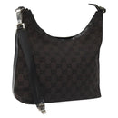 GUCCI GG Canvas Shoulder Bag Black Silver 000 0602 Auth hk2121-1