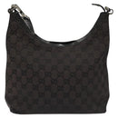GUCCI GG Canvas Shoulder Bag Black Silver 000 0602 Auth hk2121-13