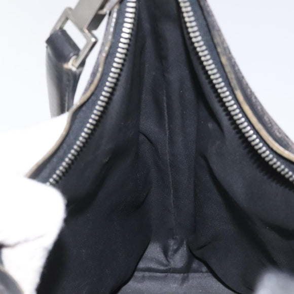 GUCCI GG Canvas Shoulder Bag Black Silver 000 0602 Auth hk2121