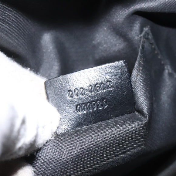 GUCCI GG Canvas Shoulder Bag Black Silver 000 0602 Auth hk2121