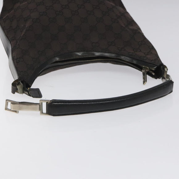 GUCCI GG Canvas Shoulder Bag Black Silver 000 0602 Auth hk2121