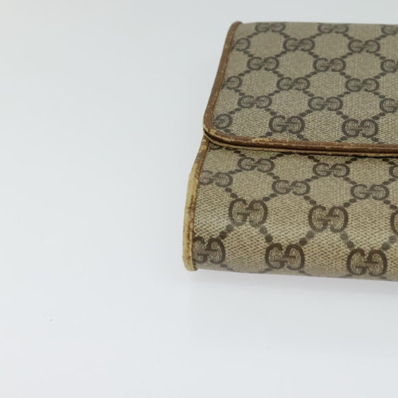 GUCCI GG Supreme Shoulder Bag PVC Beige Gold 904 02 050 Auth hk2124