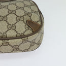 GUCCI GG Supreme Web Sherry Line Shoulder Bag PVC Beige Gold Auth hk2136-14