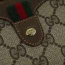 GUCCI GG Supreme Web Sherry Line Shoulder Bag PVC Beige Gold Auth hk2136-10