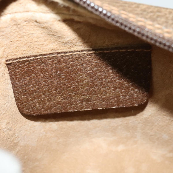 GUCCI GG Supreme Web Sherry Line Shoulder Bag PVC Beige Gold Auth hk2136