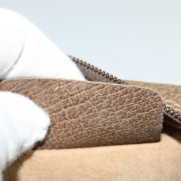 GUCCI GG Supreme Web Sherry Line Shoulder Bag PVC Beige Gold Auth hk2136