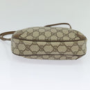 GUCCI GG Supreme Web Sherry Line Shoulder Bag PVC Beige Gold Auth hk2136-5