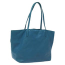 LOEWE anagram Tote Bag Leather Blue Auth hk2144-1