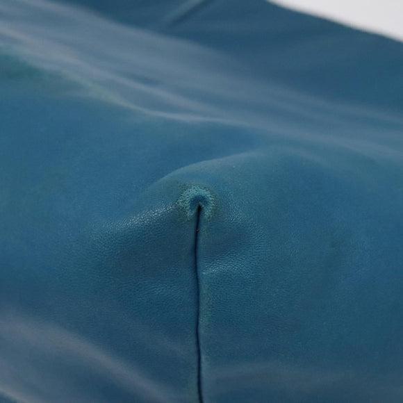 LOEWE anagram Tote Bag Leather Blue Auth hk2144